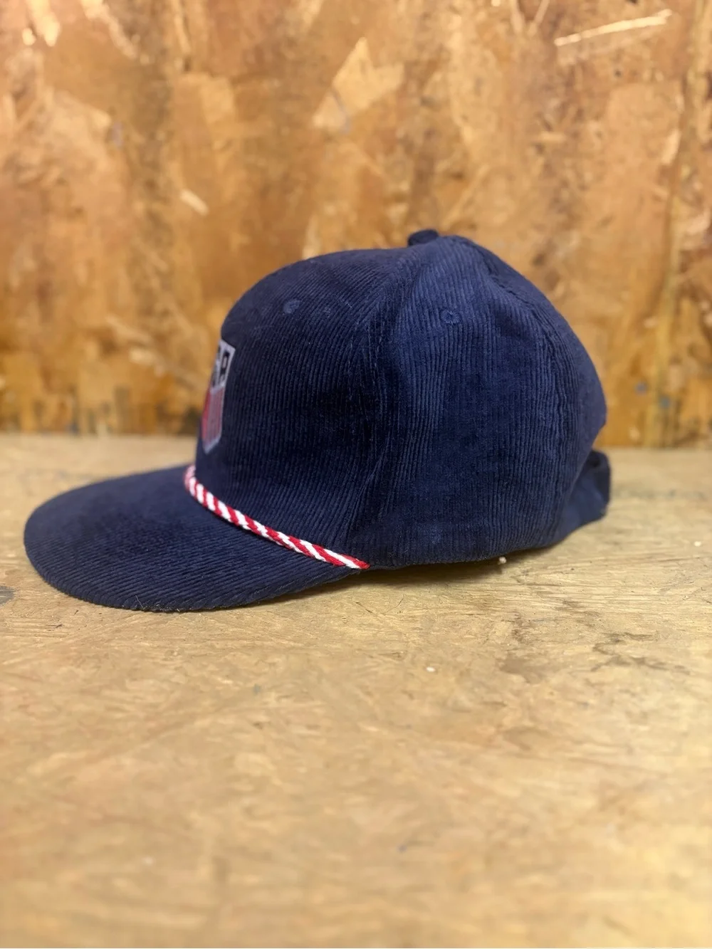USA Embroidered Navy Corduroy Cap